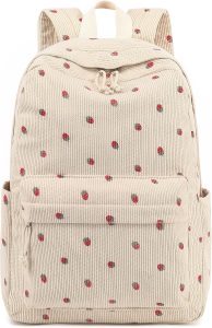 School Backpack for Teen Girls Bookbags Elementary High School Corduroy Laptop Bags Women Travel Daypacks