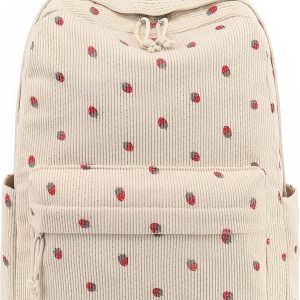 School Backpack for Teen Girls Bookbags Elementary High School Corduroy Laptop Bags Women Travel Daypacks